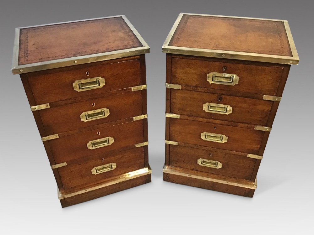Pair of antique bedside chests of drawers View II