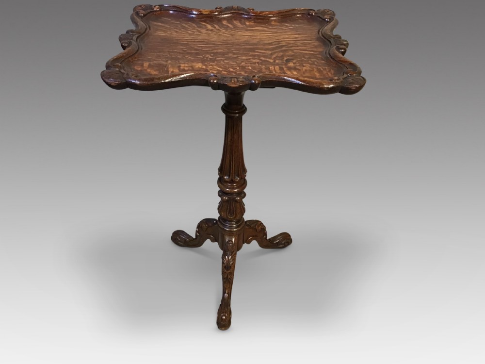 Antique oak tripod table