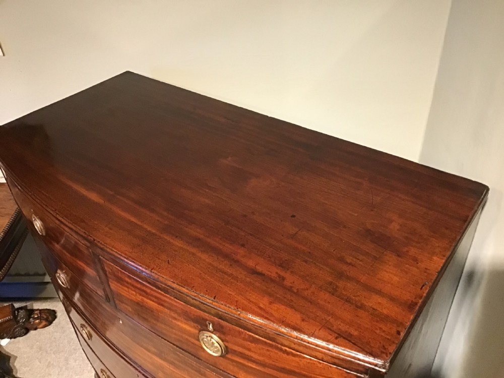Antique bow front chest of drawers View II