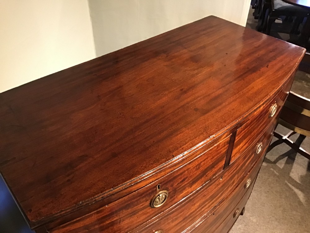 Antique bow front chest of drawers View III