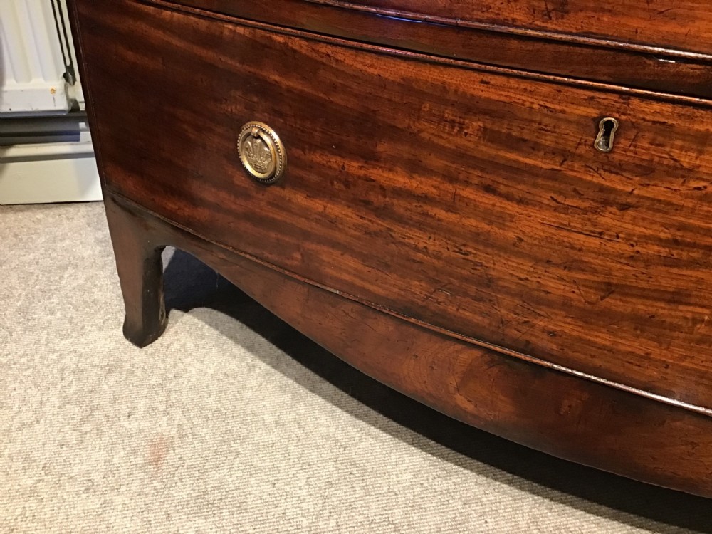Antique bow front chest of drawers View V