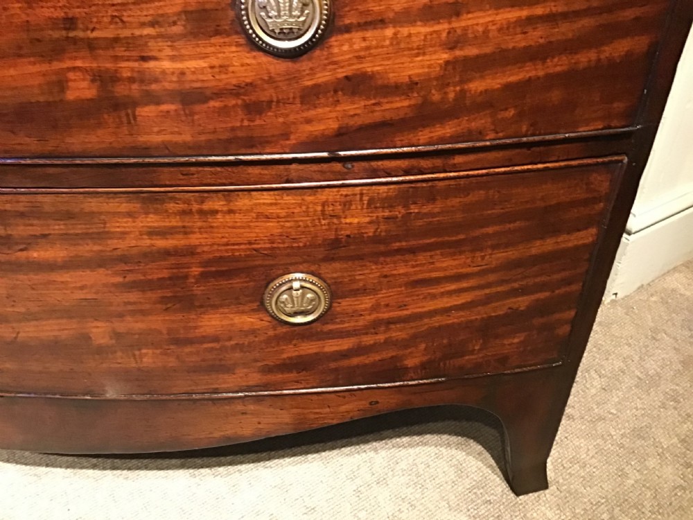 Antique bow front chest of drawers View VI