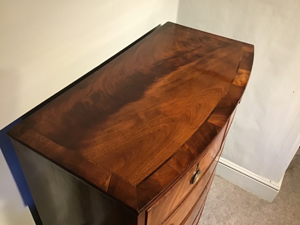 Antique bow front chest of drawers View III