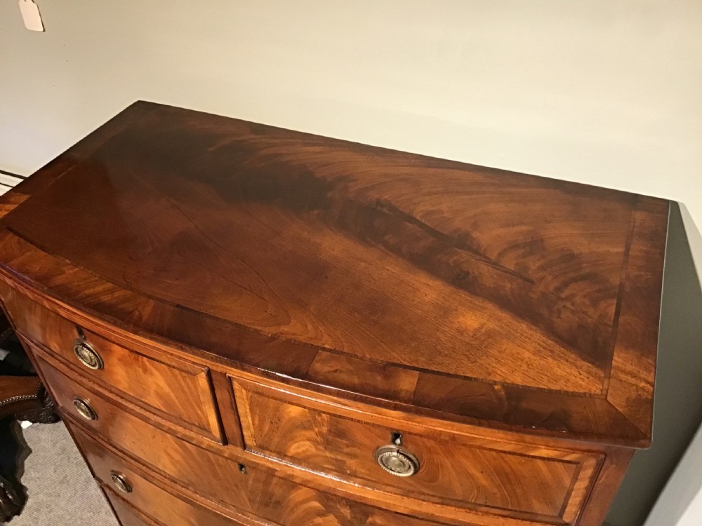 Antique bow front chest of drawers View IV