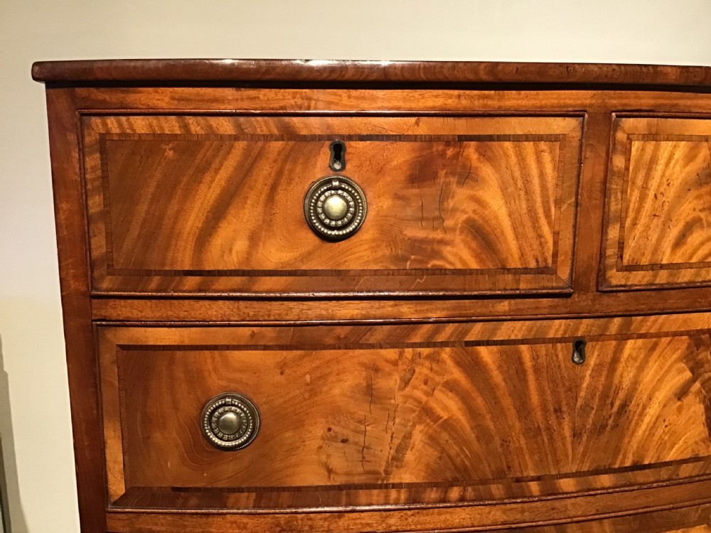 Antique bow front chest of drawers View V