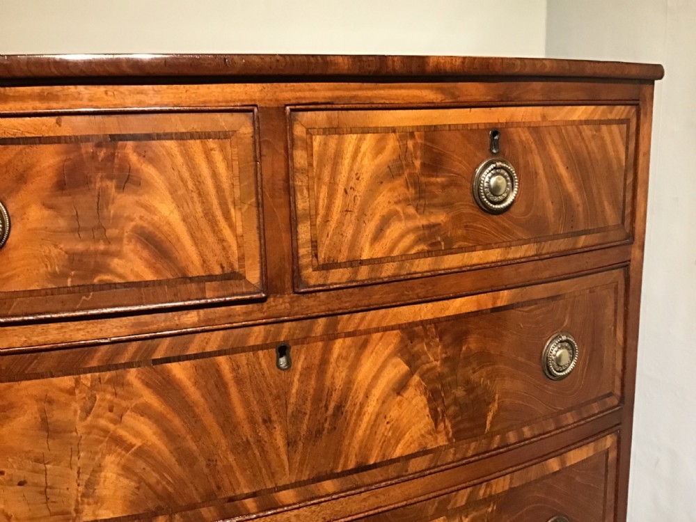 Antique bow front chest of drawers View VI