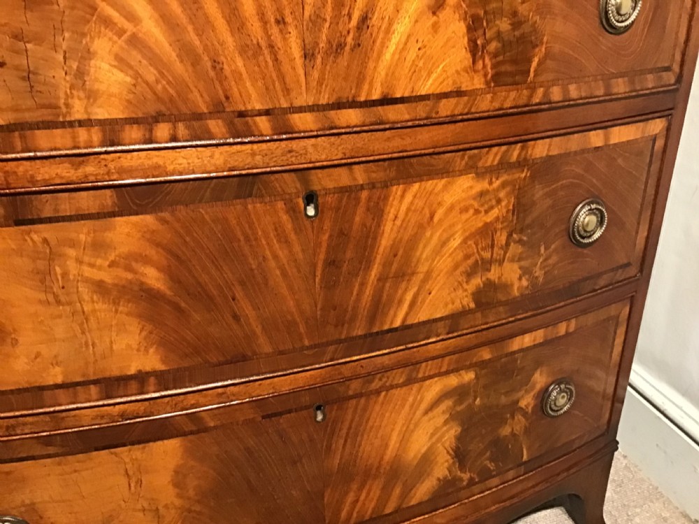 Antique bow front chest of drawers View VII