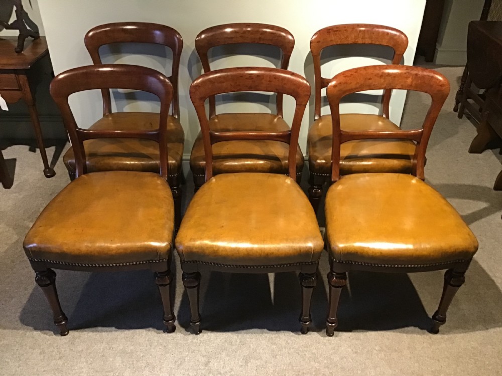 Set of six antique dining chairs