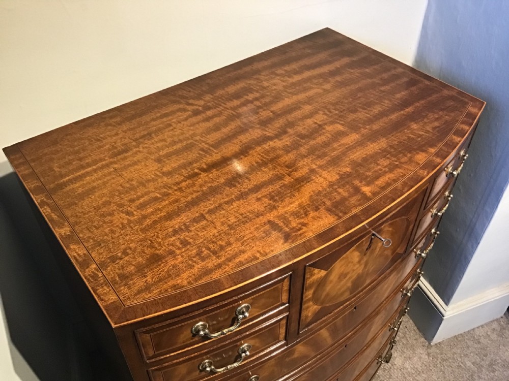 Antique bow front chest of drawers View III