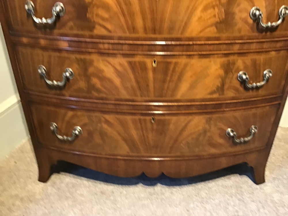Antique bow front chest of drawers View V