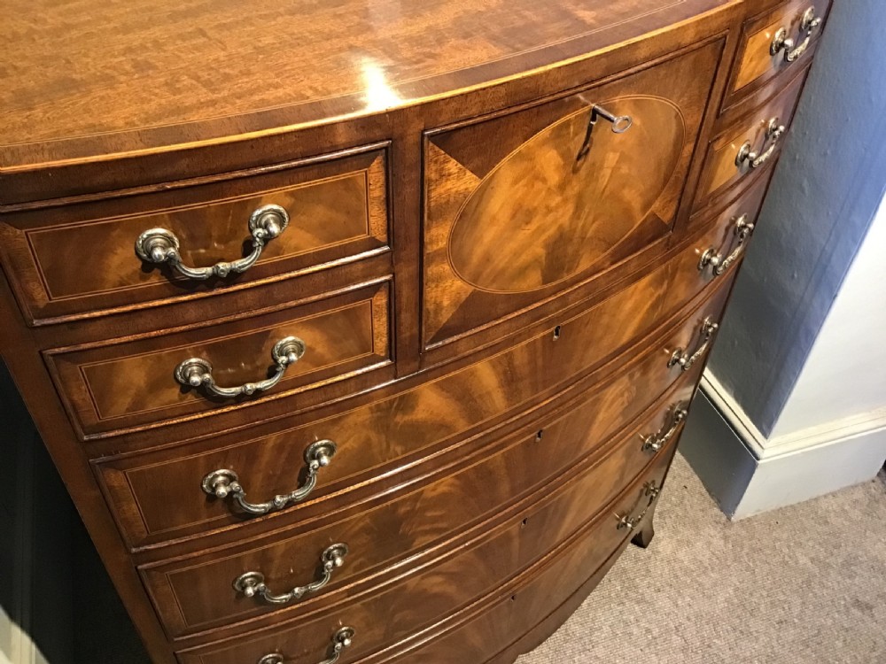Antique bow front chest of drawers View VI