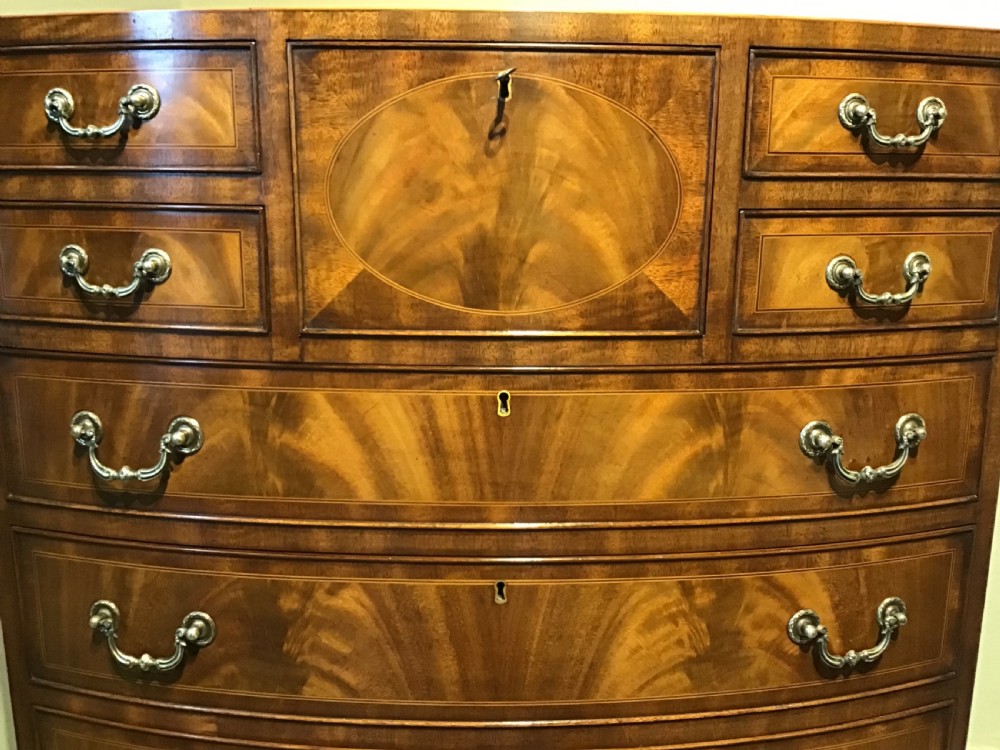 Antique bow front chest of drawers View VII