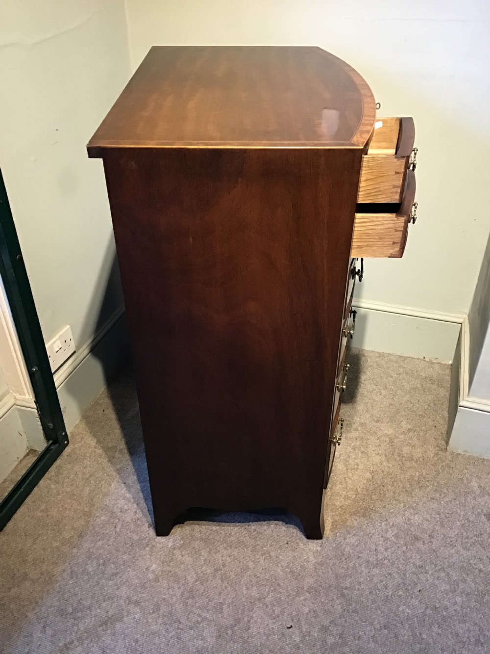 Antique bow front chest of drawers View XI