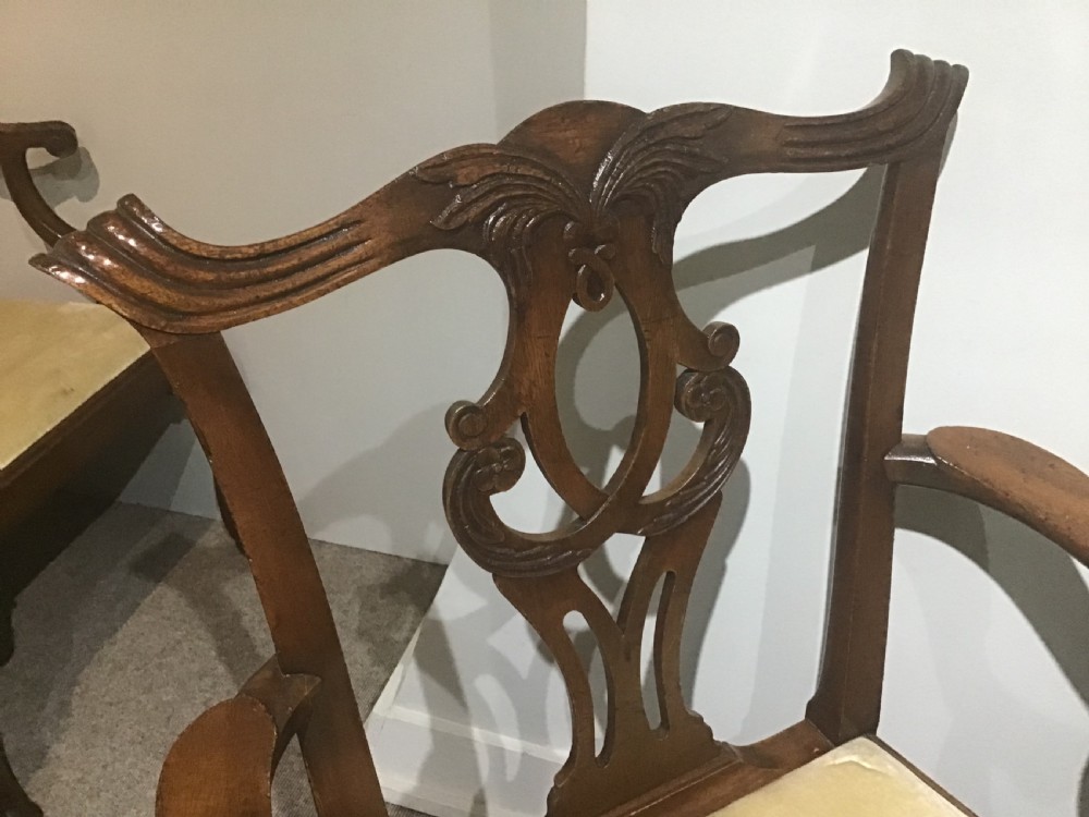 Set of ten antique mahogany dining chairs View IV