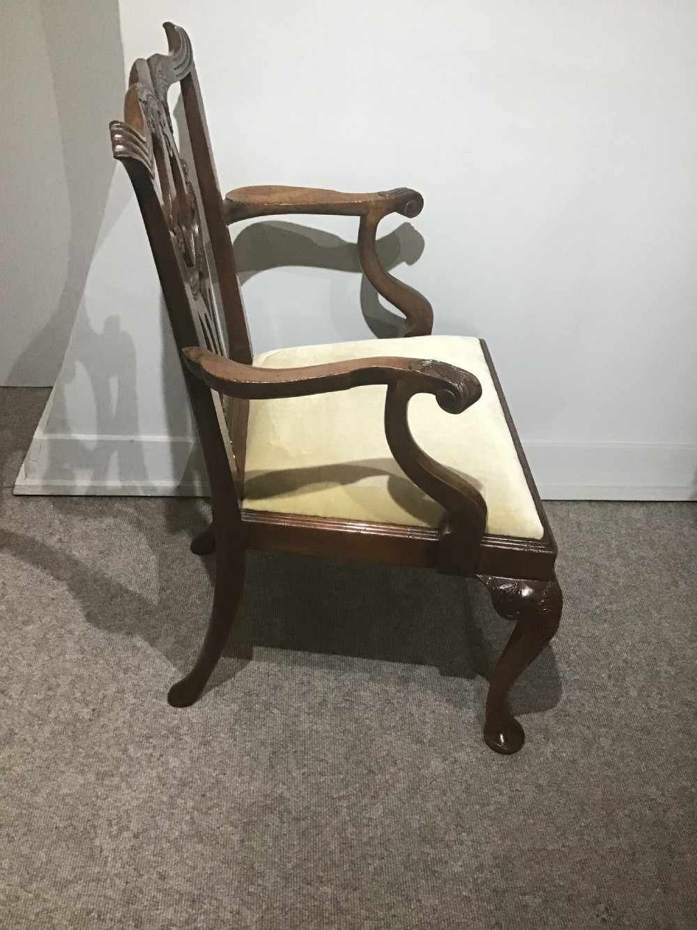Set of ten antique mahogany dining chairs View V