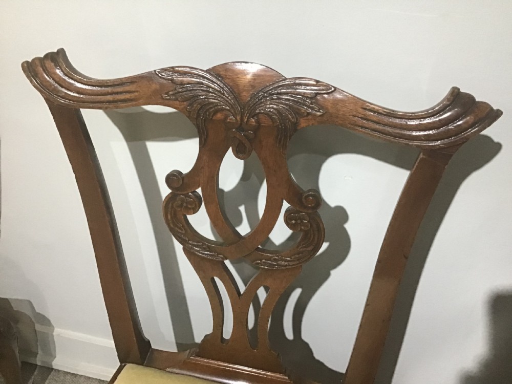 Set of ten antique mahogany dining chairs View IX