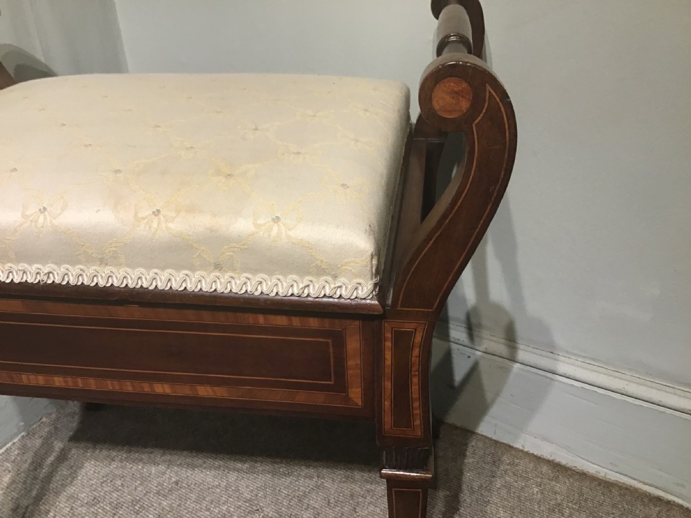 Antique Edwardian piano stool View II