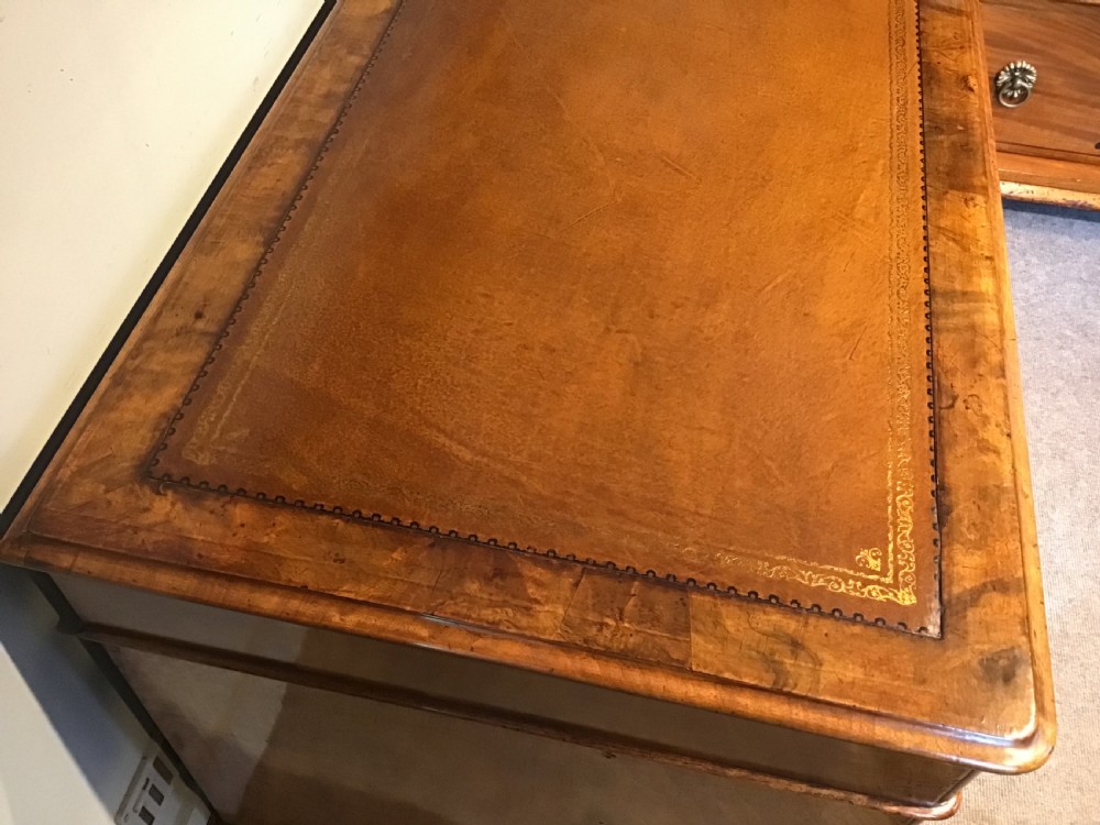 Antique walnut pedestal desk View III