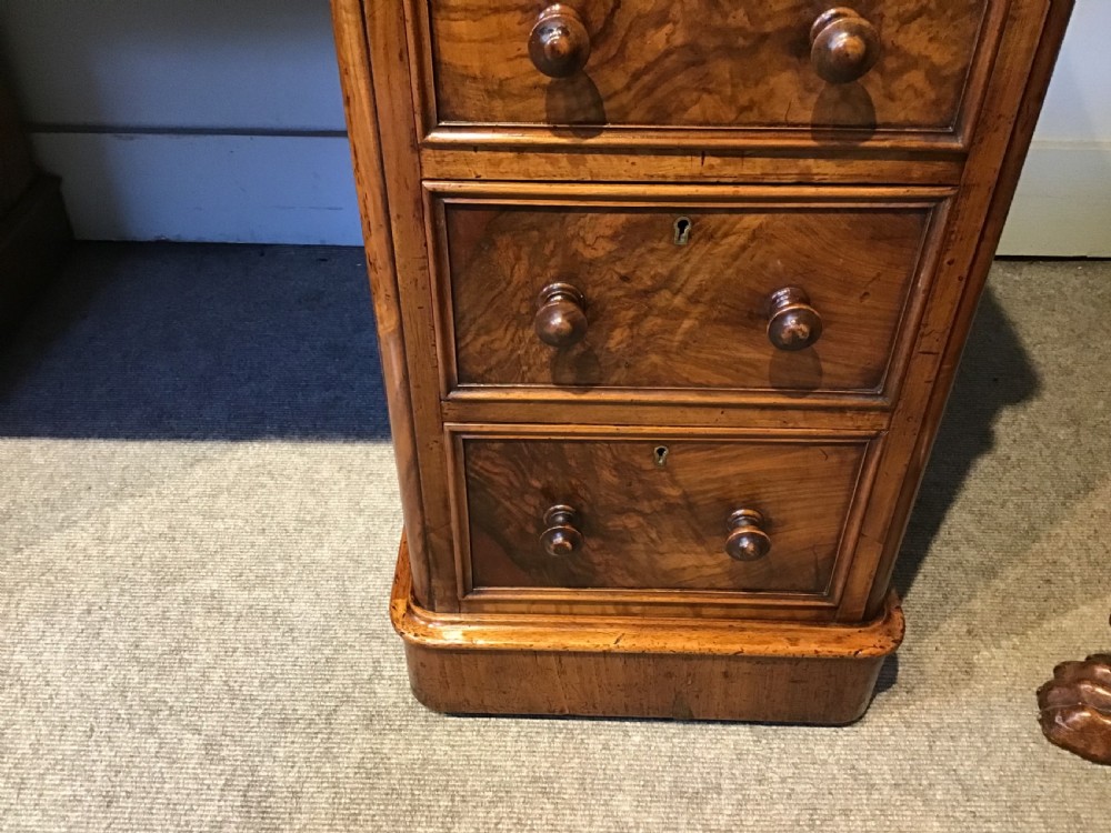 Antique walnut pedestal desk View V