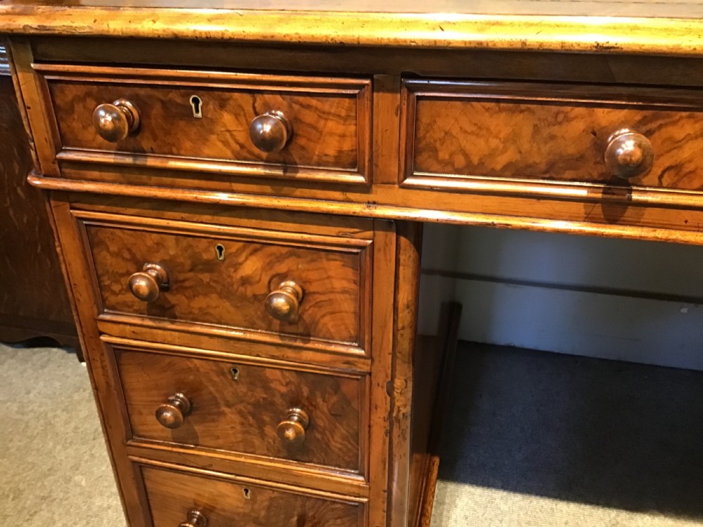 Antique walnut pedestal desk View VIII
