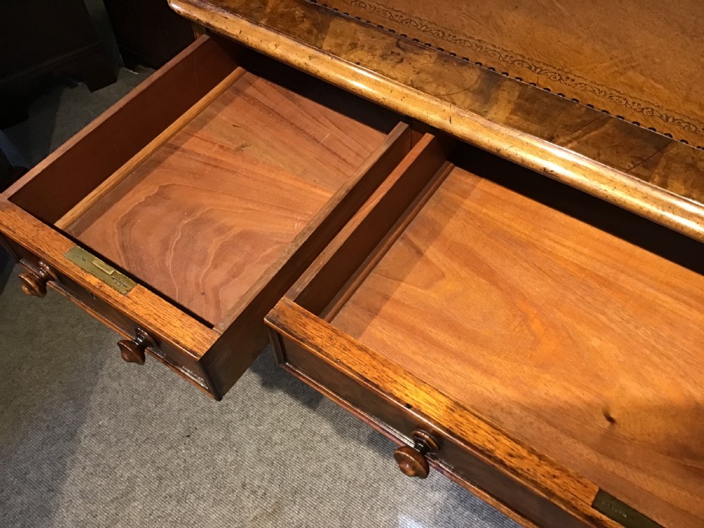 Antique walnut pedestal desk View IX