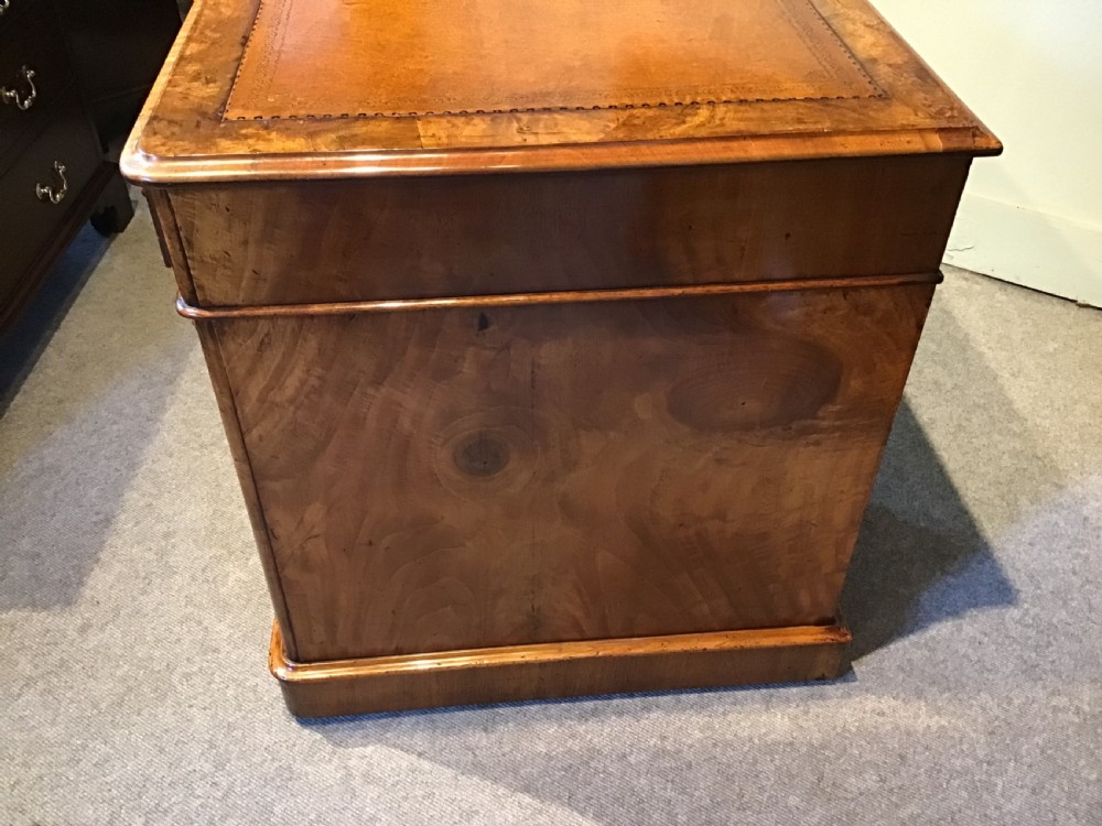 Antique walnut pedestal desk View XII