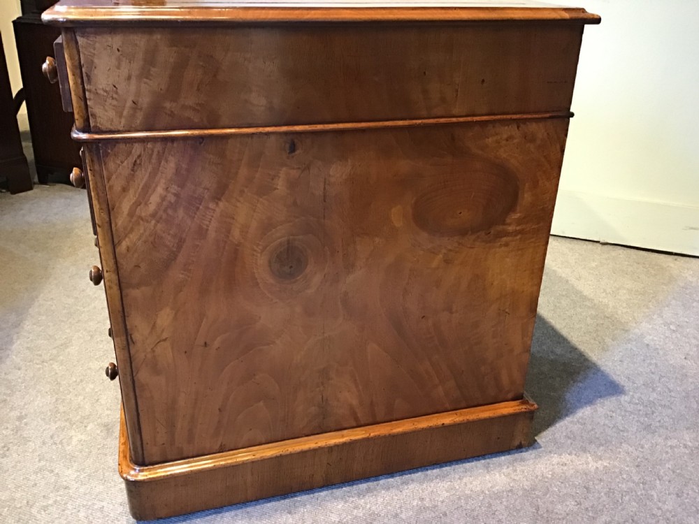 Antique walnut pedestal desk View XIII