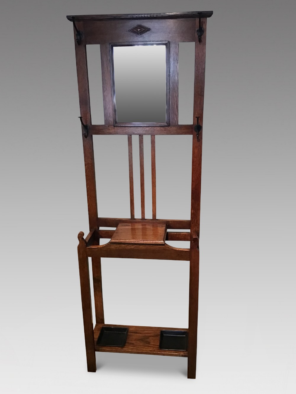 Antique oak hall stand