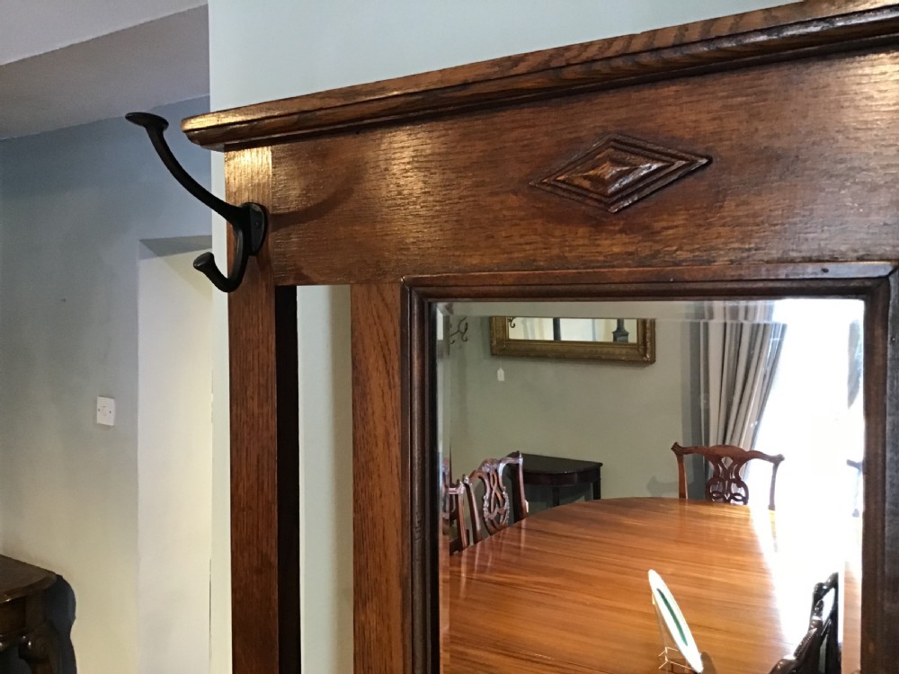 Antique oak hall stand View V
