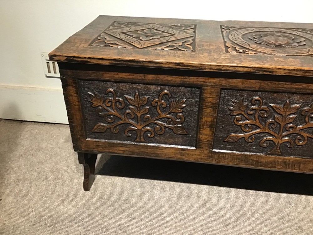 Antique oak coffer View III
