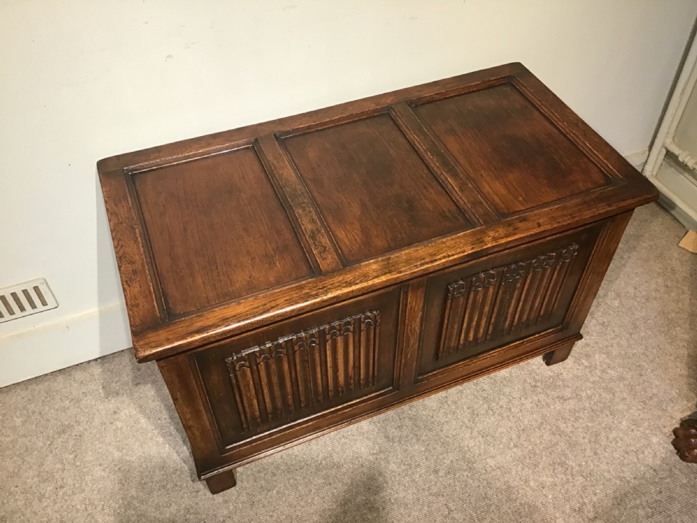 Antique oak and pine coffer View III