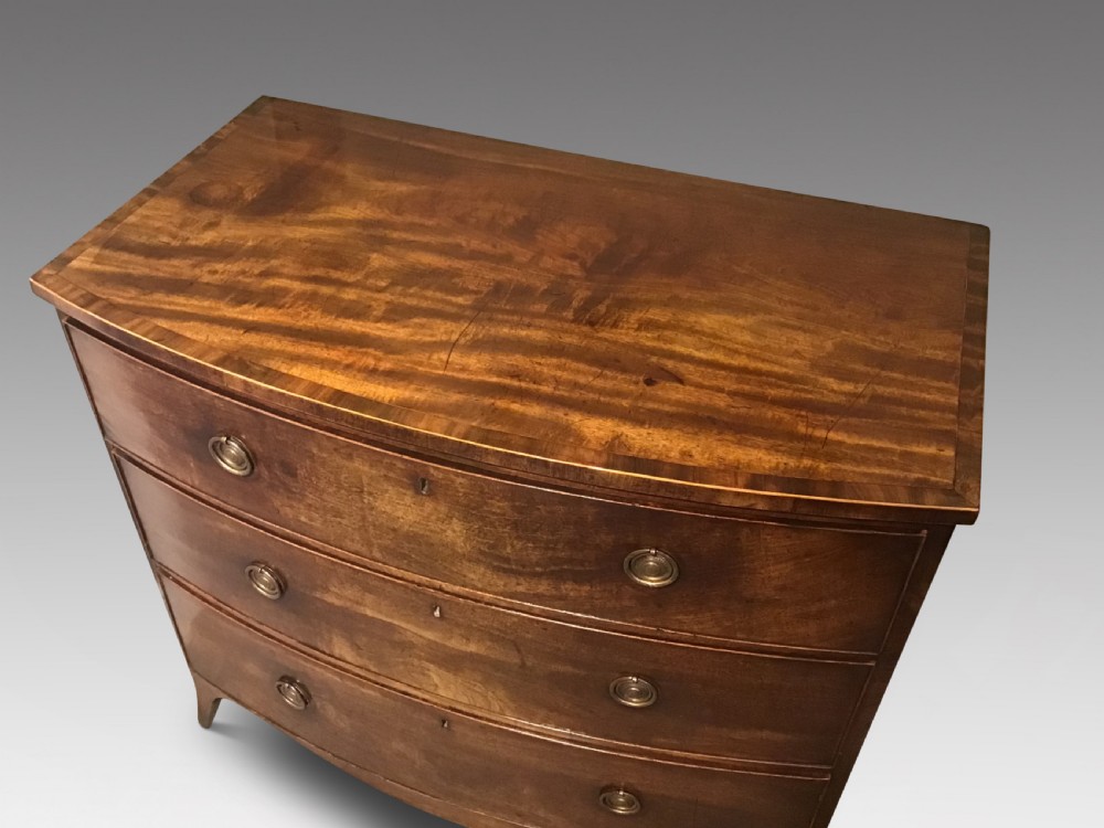 Antique bow front chest of drawers View II