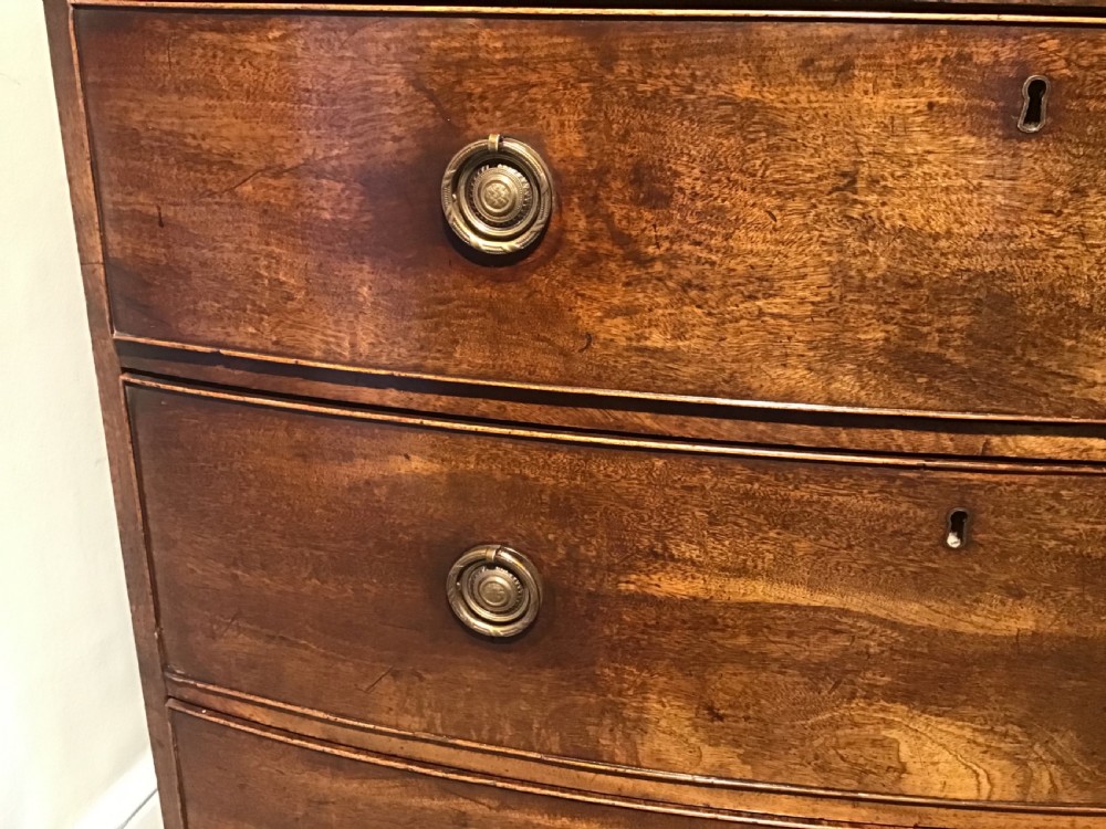 Antique bow front chest of drawers View V