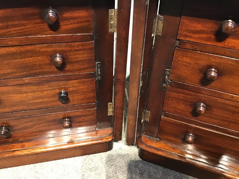A pair of antique mahogany miniature Wellington chests View III