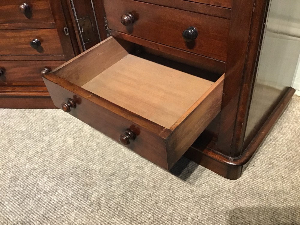 A pair of antique mahogany miniature Wellington chests View IV