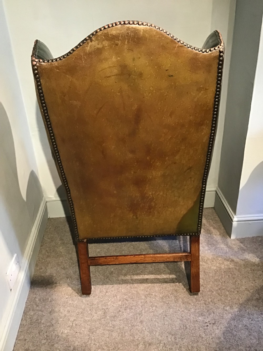 Georgian leather wing chair View XI
