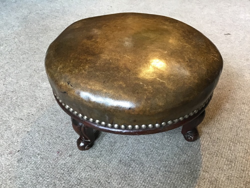 Antique circular footstool View II