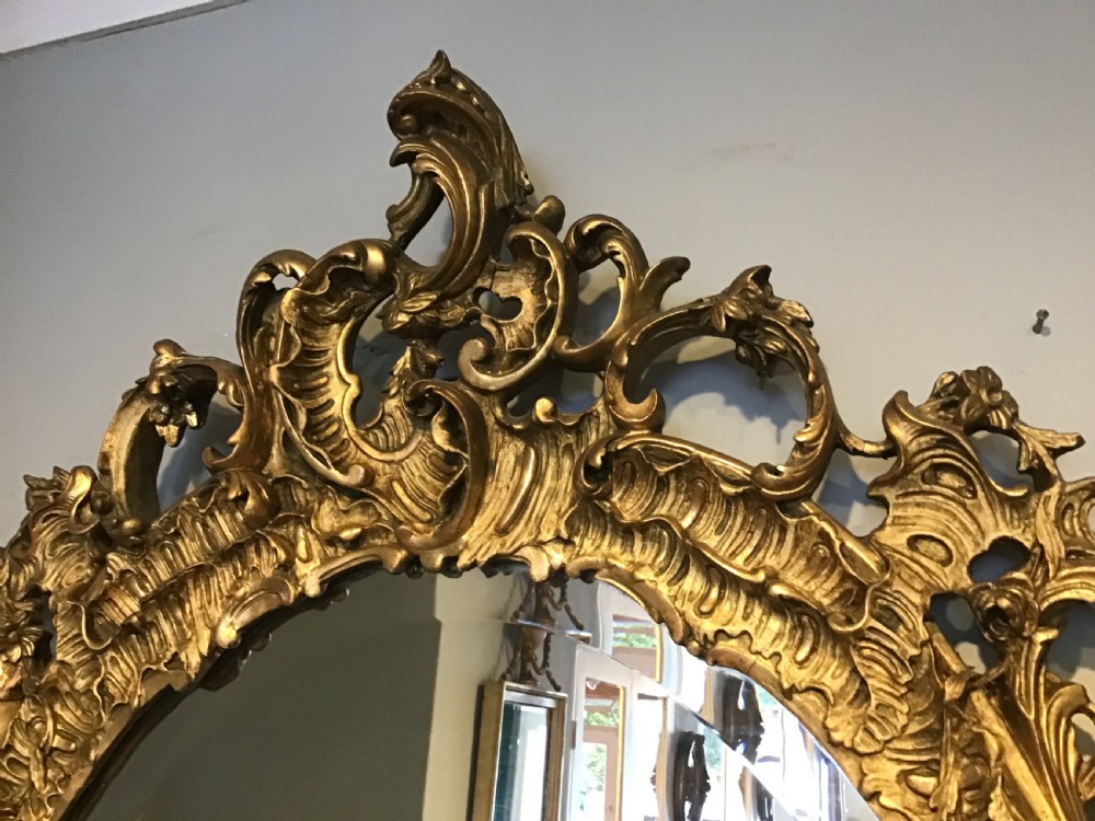 Antique gilt oval mirror View III