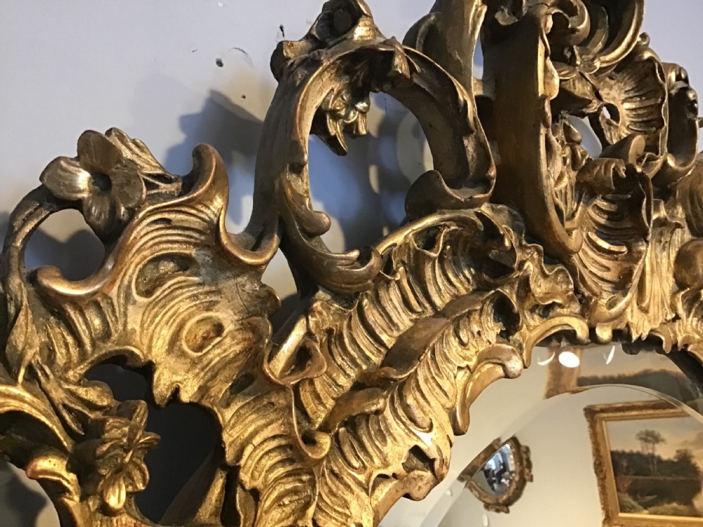 Antique gilt oval mirror View V