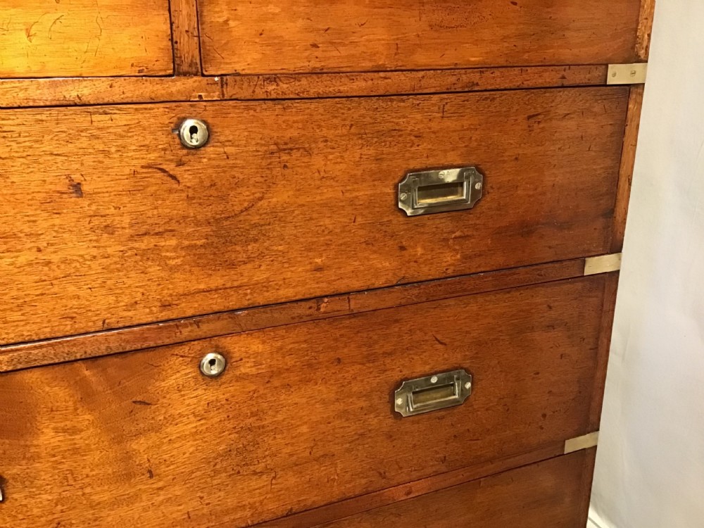 Antique campaign chest by Ross and Co View V