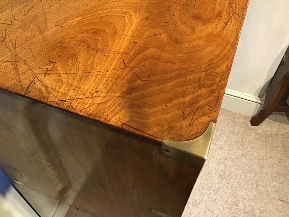 Antique campaign chest by Ross and Co View VI