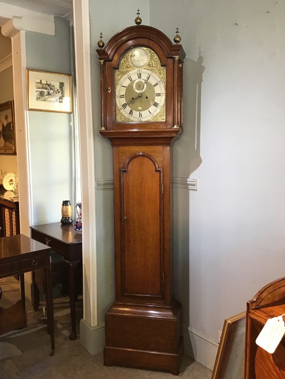 Antique oak longcase clock View IX