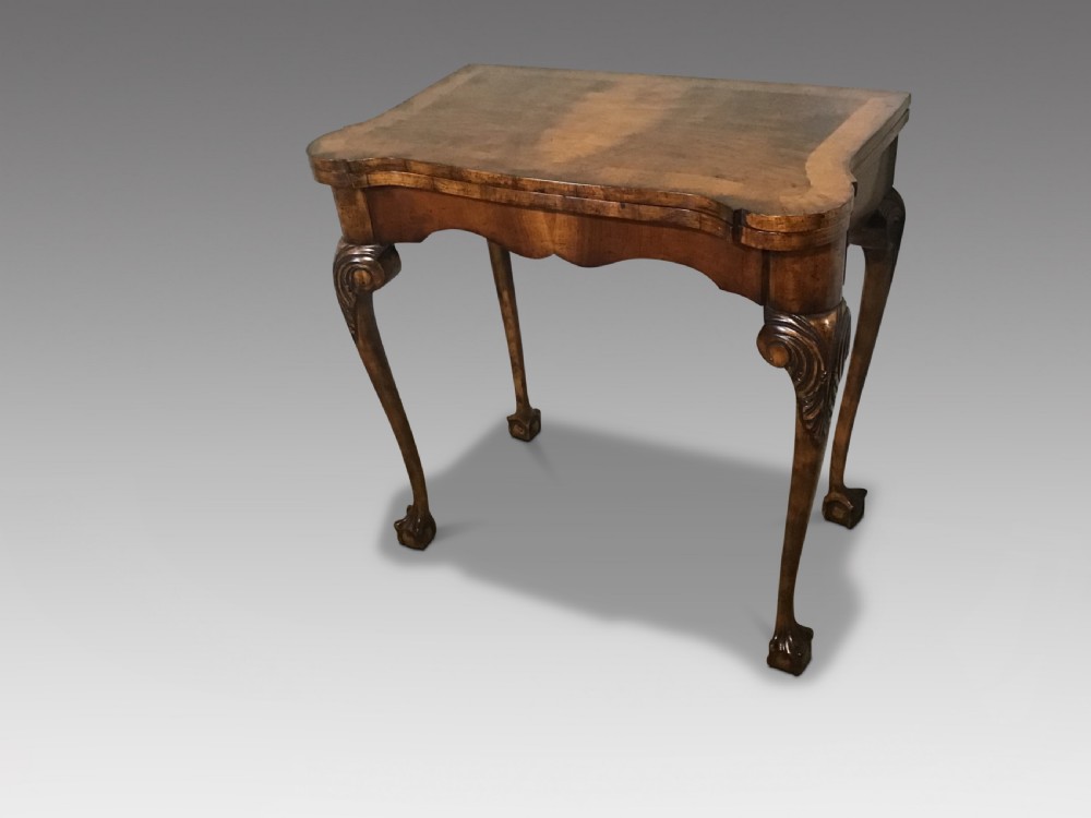 Antique walnut card table