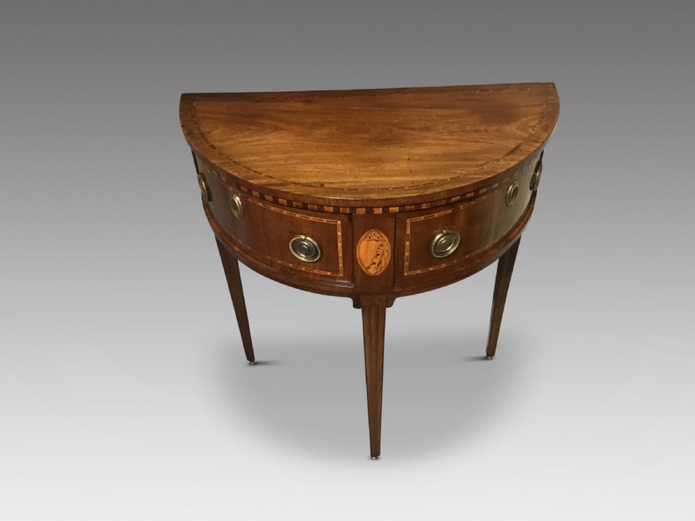 Antique demi-lune sidetable