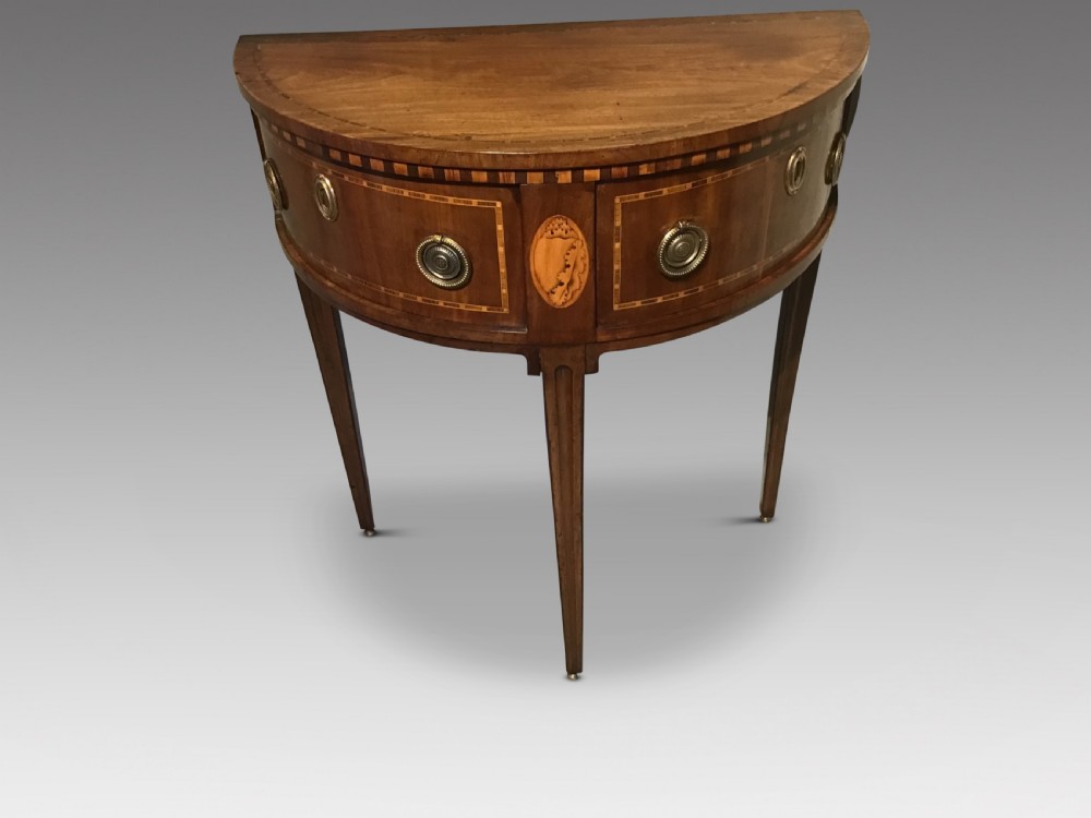 Antique demi-lune sidetable View II