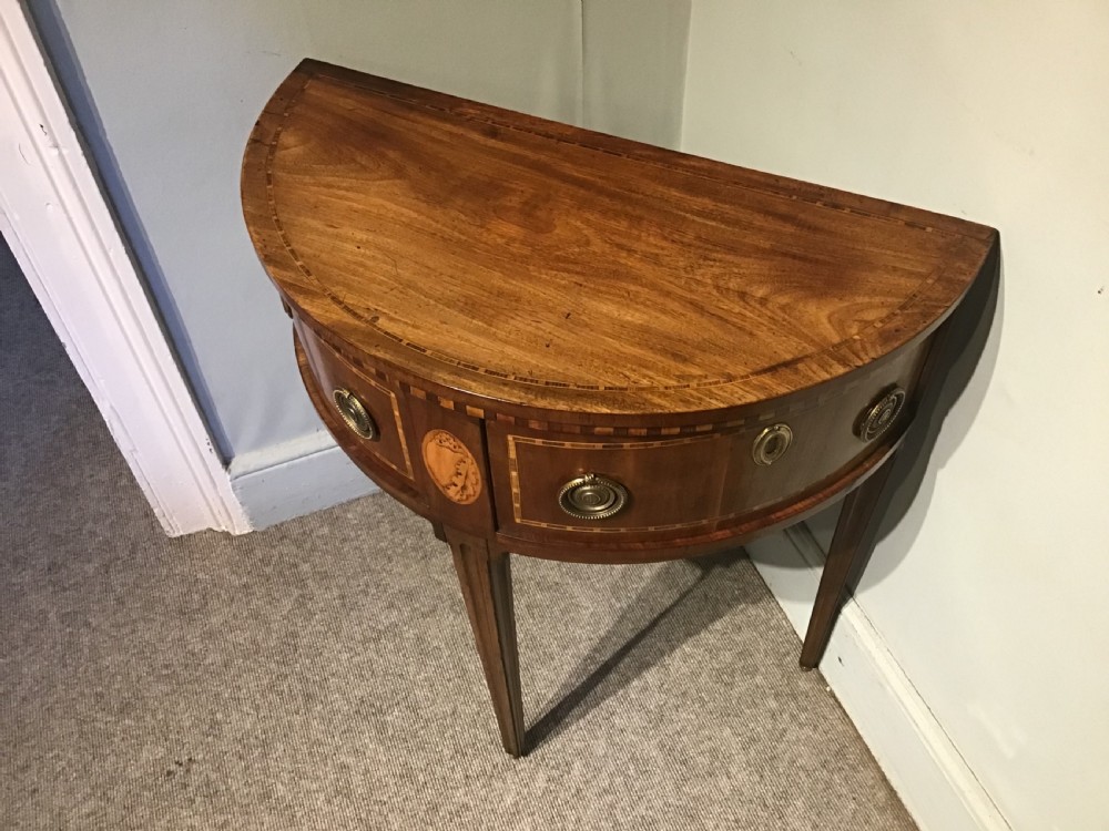 Antique demi-lune sidetable View III
