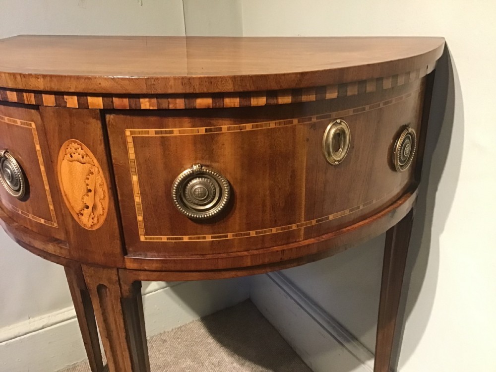 Antique demi-lune sidetable View V