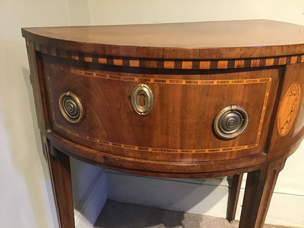 Antique demi-lune sidetable View VII