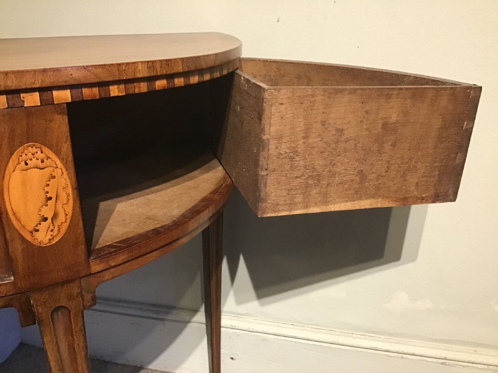 Antique demi-lune sidetable View IX
