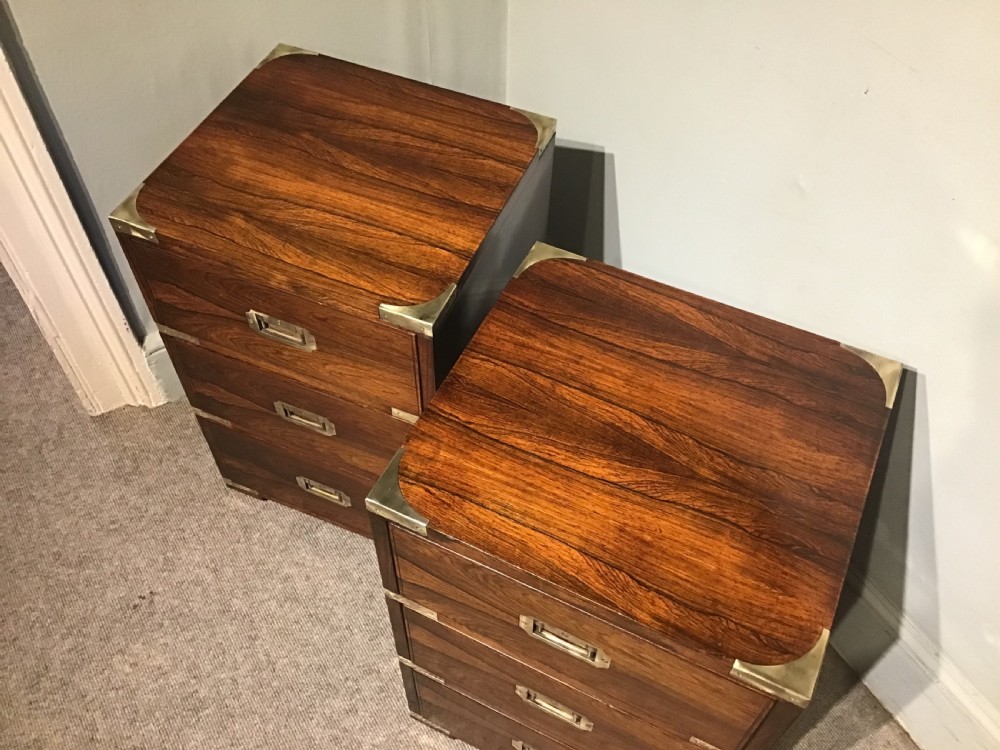 Pair of military style bedside chests View IV